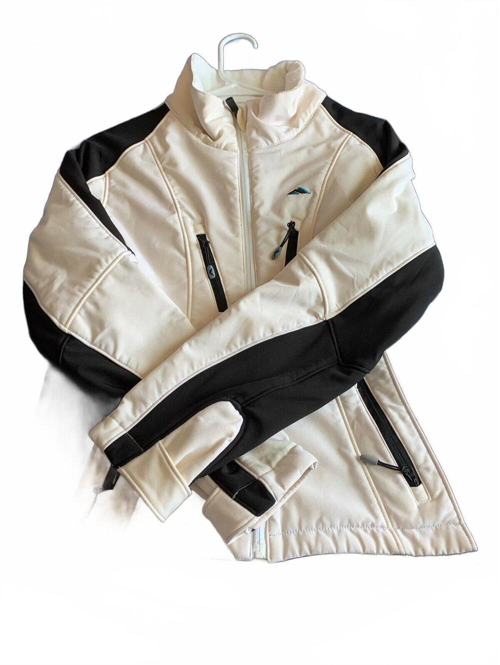 Denali Ski Softshell Performance Jacket Women M Cream Black Gorpcore Activewear